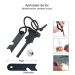 Kit supravietuire multifuncional Flippy, 42 de Instrumente Profesionale, Echipament de prim-ajutor, Drumetie, Camping,