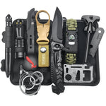 Kit supravietuire multifunctional 13 in 1 Flippy, Instrumente profesionale, agatatoare ghiozdan, pentru Camping,