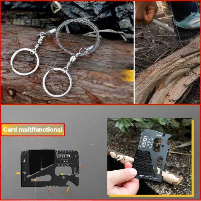 Kit supravietuire multifunctional 16 in 1 Flippy, Instrumente profesionale, Agatatoare ghiozdan, pentru Camping,