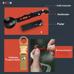 Kit supravietuire multifunctional 16 in 1 Flippy, Instrumente profesionale, Agatatoare ghiozdan, pentru Camping,