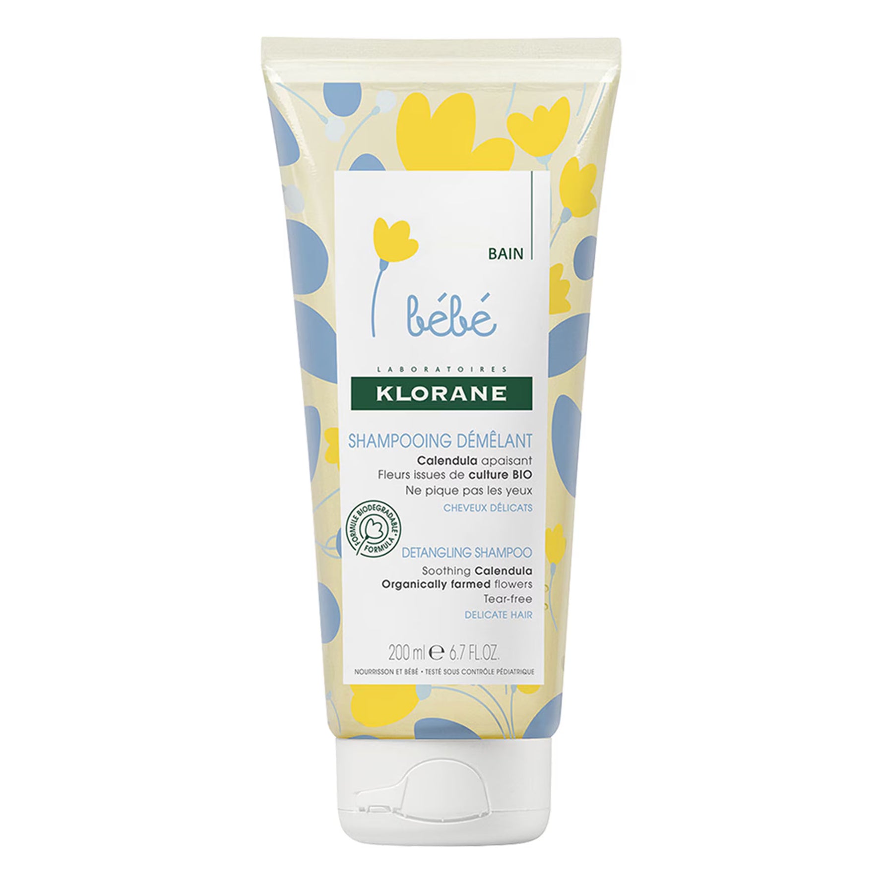 Klorane, Baby, Vegan, Șampon pentru păr, Neted, 200 ml