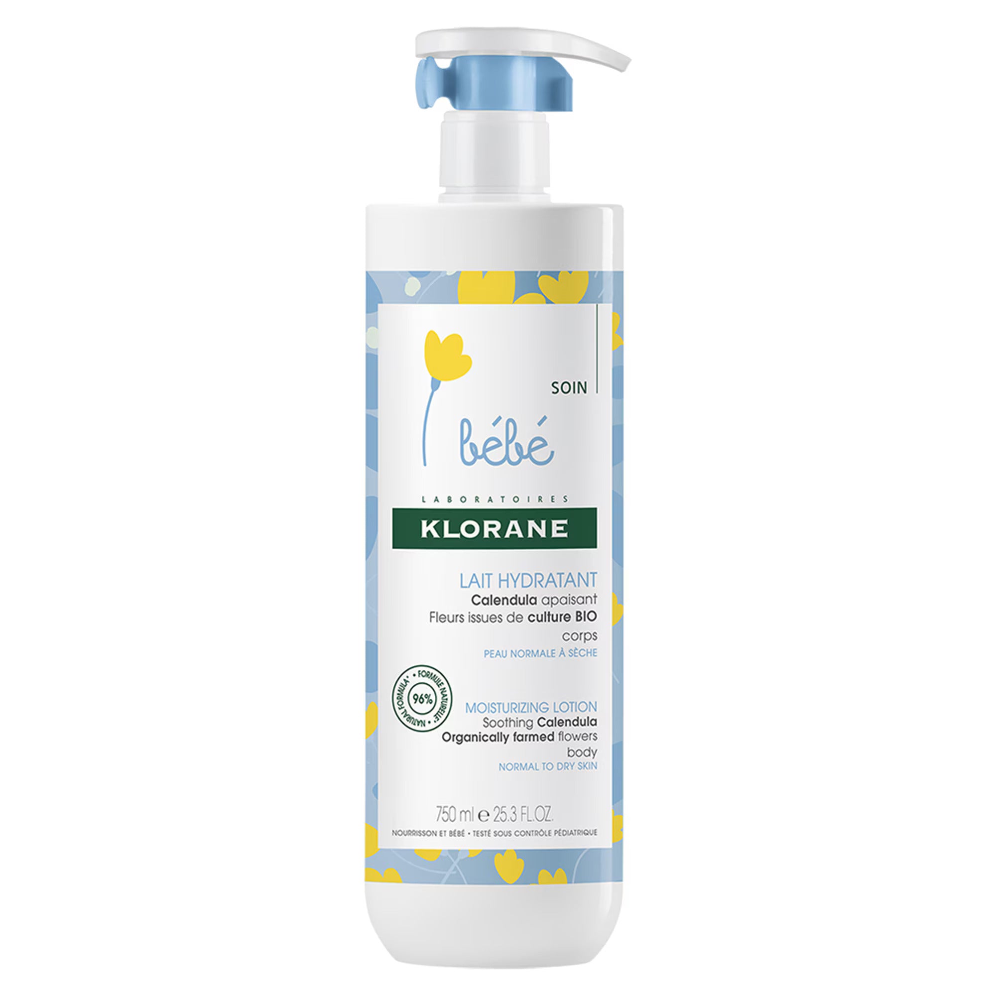 Klorane, Bebe, Gălbenele, Hidratant, Laptele pentru corp, 750 ml