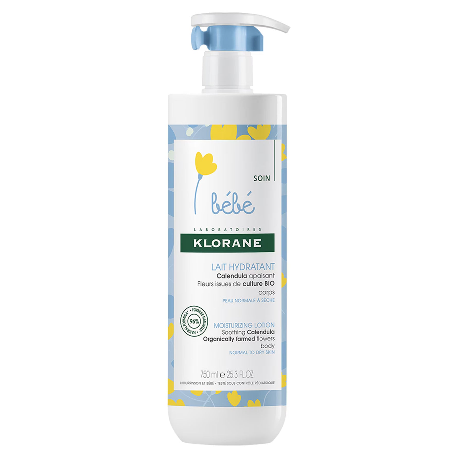 Klorane, Bebe, Gălbenele, Hidratant, Laptele pentru corp, 750 ml