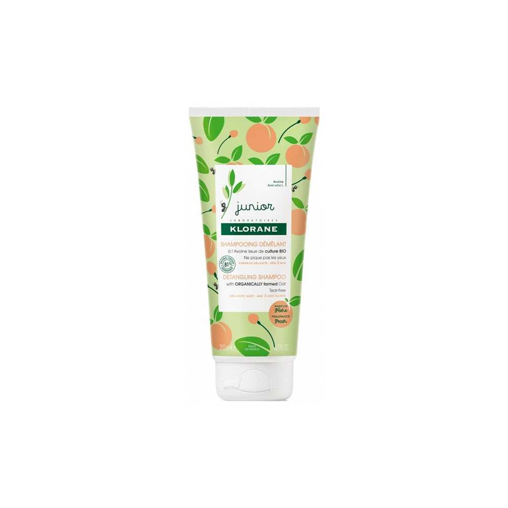 Klorane, Junior, Piersică, Șampon pentru păr, Descurcare, 200 ml