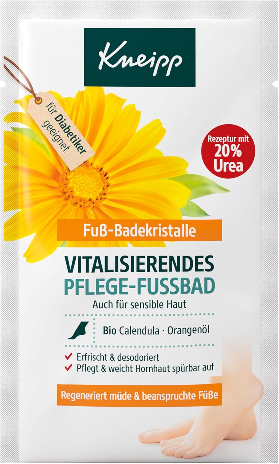 Kneipp, Foot Care, Calendula Flower, Relaxant, Sare de baie, 40 g