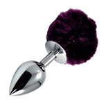 Plug anal mic argintiu Lovetoy cu pompom violet