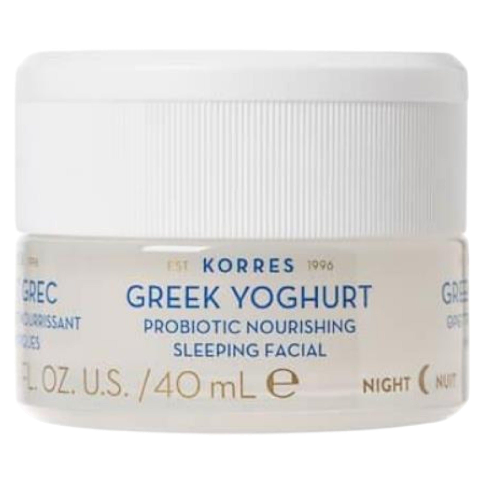 Korres, Greek Yoghurt Probiotic, Hrănitor, Cremă de corp, Pentru față, Noaptea, 40 ml