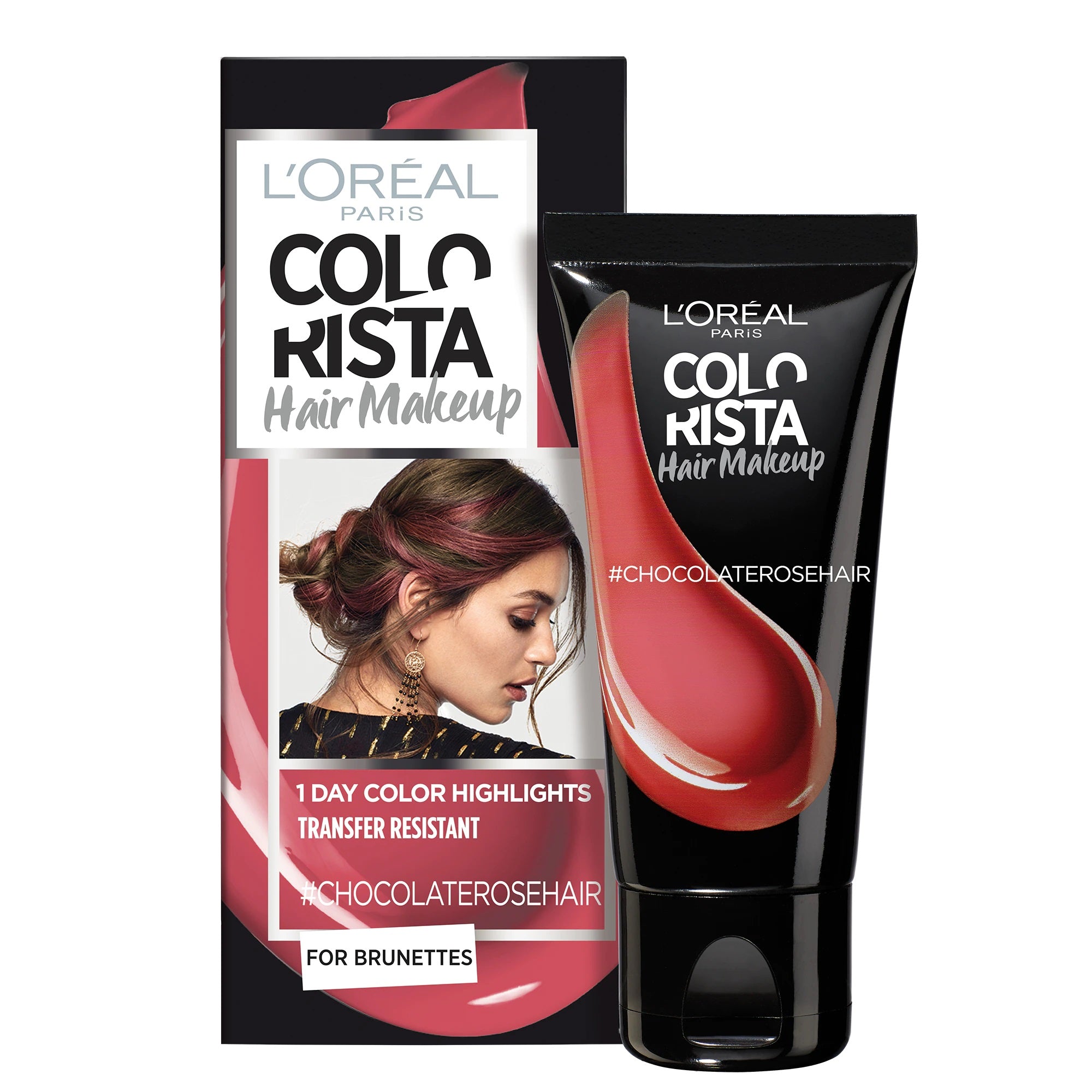 L'Oreal Paris, Colorista Hair Makeup, Vopsea de păr semi-permanentă,  #CHOCOLATEROSEHAIR, 30 ml - Olmarkt