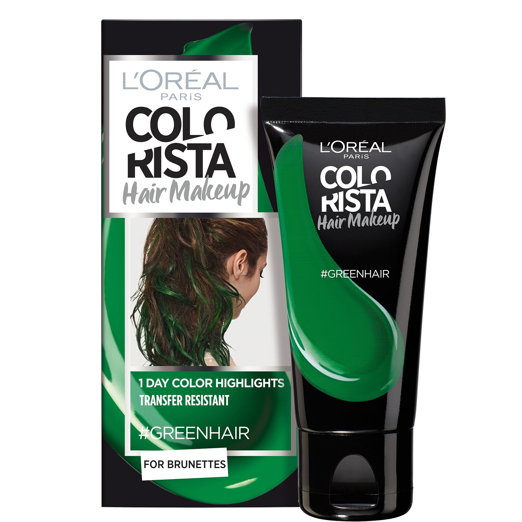 L'Oreal Paris, Colorista Hair Makeup, Vopsea de păr semi-permanentă,  #GREENHAIR, 30 ml - Olmarkt