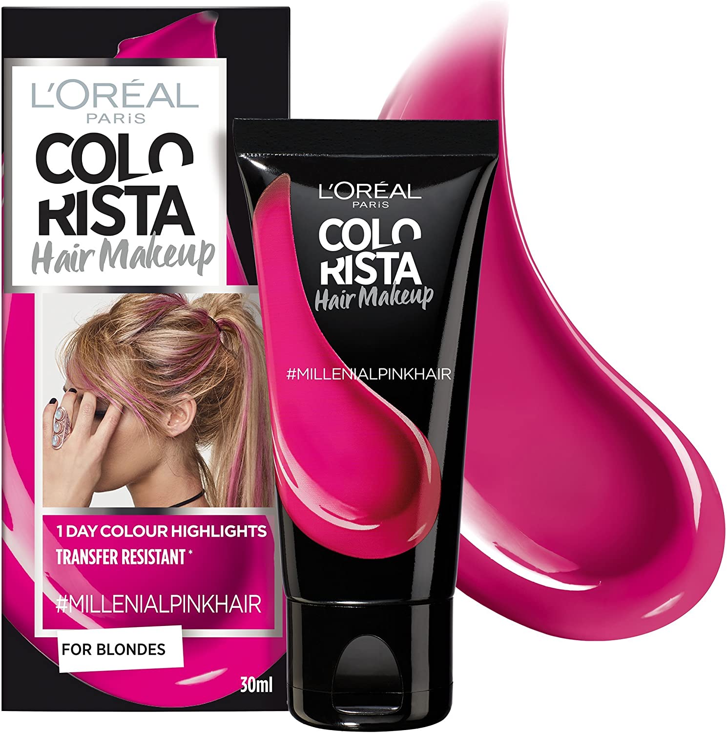 L'Oreal Paris, Colorista Hair Makeup, Vopsea de păr semi-permanentă,  #MILLENIALPINK, 30 ml - Olmarkt