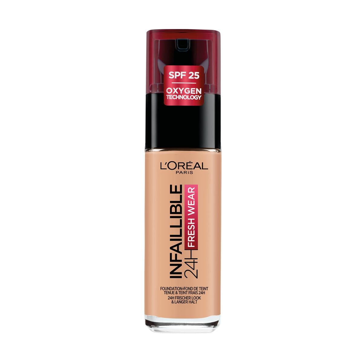 L'Oreal Paris, Infaillible 24h Fresh Wear, Purtare pe tot parcursul zilei, Fond de ten lichid, 110, Trandafir de Vanilie, SPF 25, 30 ml - Olmarkt