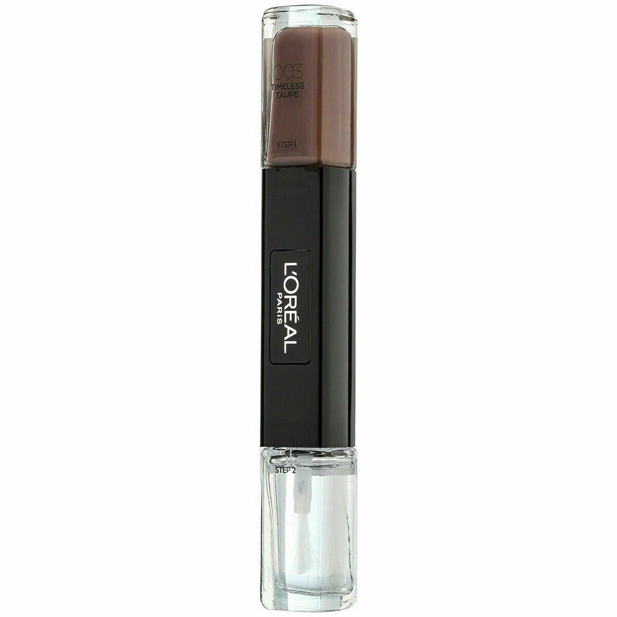 L'Oreal Paris, Infallible, Efect de gel, Ojă de unghii 2-în-1, 003, Taupe atemporal, 2 x, 5 ml - Olmarkt
