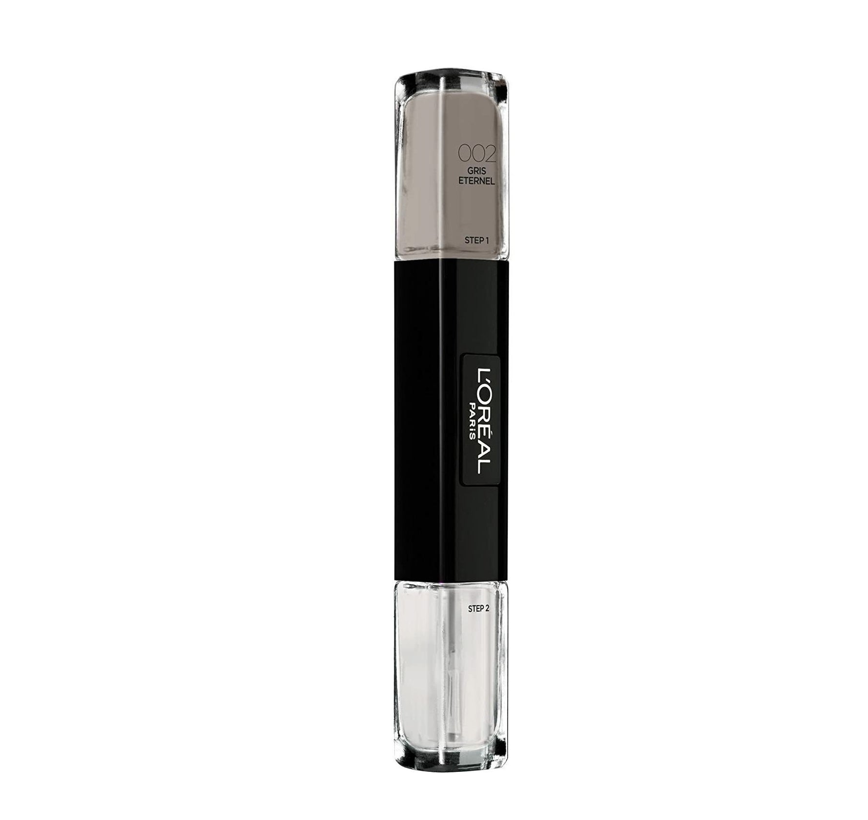 L'Oreal Paris, Infallible, Ojă de unghii 2-în-1, 002, Gri Etern, 2 x, 5 ml - Olmarkt