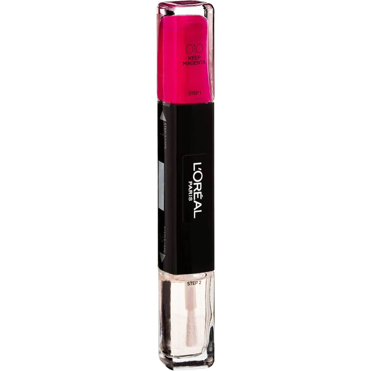 L'Oreal Paris, Infallible, Ojă de unghii 2-în-1, 010, Păstrați magenta, 2 x, 5 ml - Olmarkt