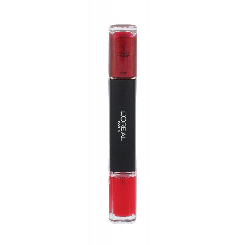 L'Oreal Paris, Infallible, Ojă de unghii 2-în-1, 018, Secolul stacojiu, 2 x, 5 ml - Olmarkt