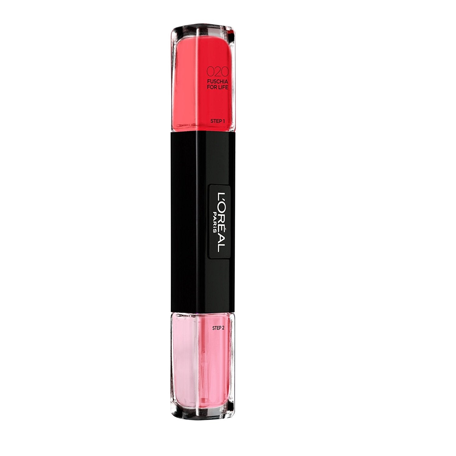L'Oreal Paris, Infallible, Ojă de unghii 2-în-1, 020, Fucsia pentru viață, 2 x, 5 ml - Olmarkt