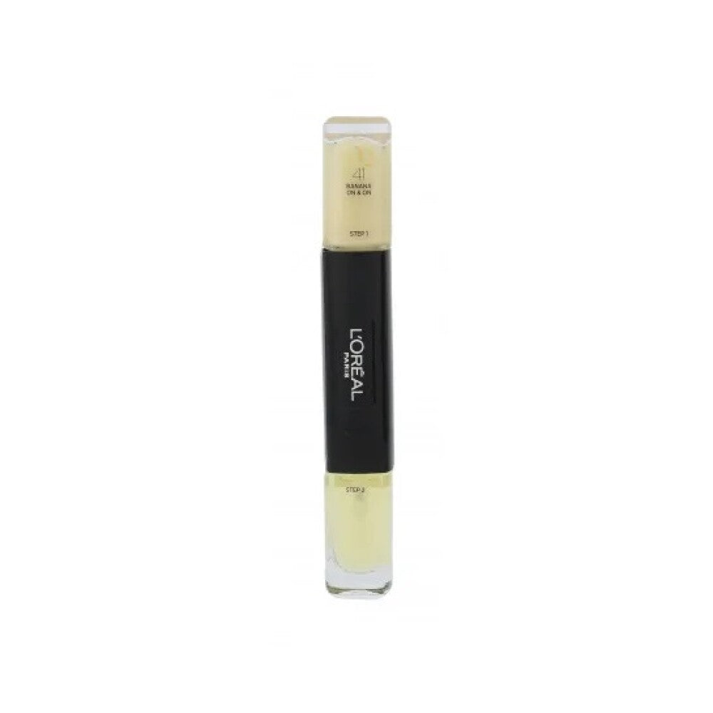 L'Oreal Paris, Infallible, Ojă de unghii 2-în-1, 041, Banana pe 8 pe, 2 x, 5 ml - Olmarkt
