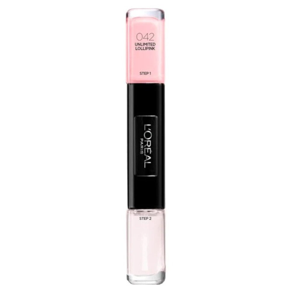 L'Oreal Paris, Infallible, Ojă de unghii 2-în-1, 042, Lollpink Nelimitat, 2 x, 5 ml - Olmarkt