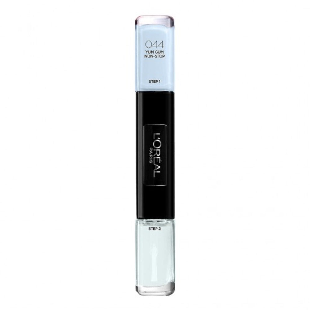 L'Oreal Paris, Infallible, Ojă de unghii 2-în-1, 44, Yum Gum Non-Stop, 2 x, 5 ml - Olmarkt