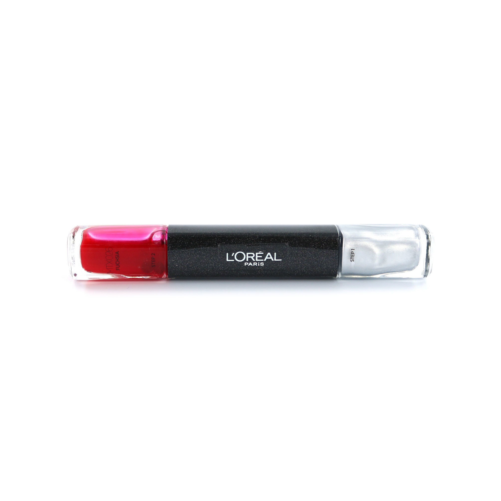L'Oreal Paris, Infallible, Ojă de unghii 2-în-1, MTX 026, Fușia, 2 x, 5 ml - Olmarkt