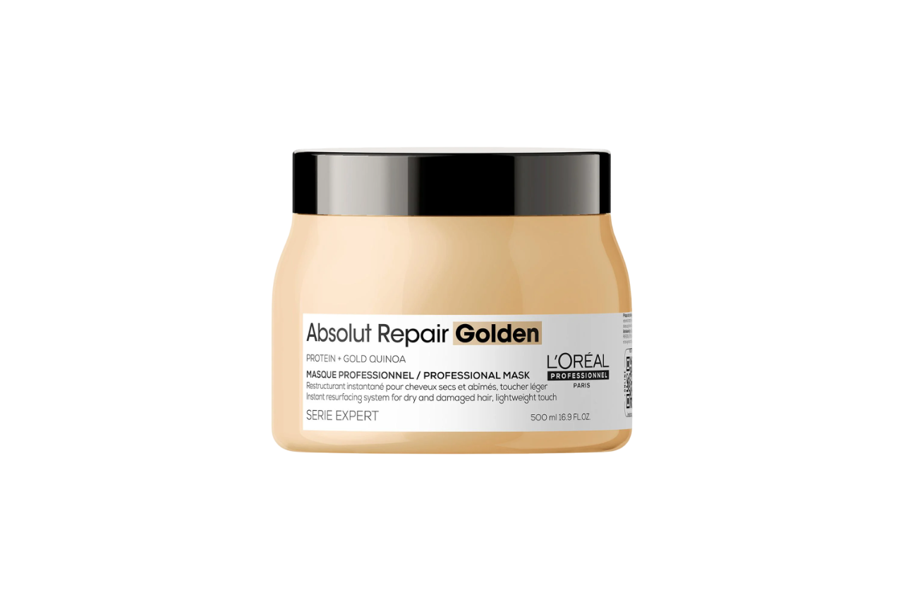 L'Oreal Professionnel, Serie Expert Absolut Repair Golden, Proteină + Quinoa aurie, Mască cremă pentru tratamentul părului, Resurfațare instantanee, 500 ml