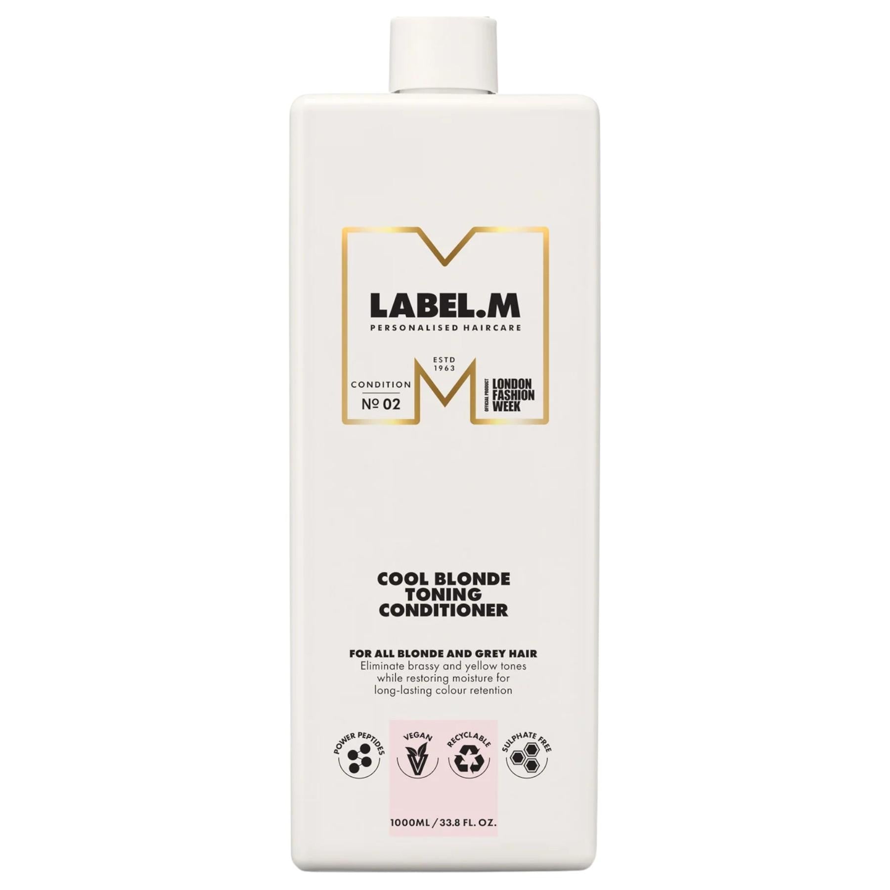 Label.M, Cool Blonde, Balsam de păr, Pentru neutralizarea tonurilor galbene, 1000 ml