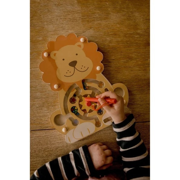 Labirint magnetic din lemn Leu, Orange Tree Toys