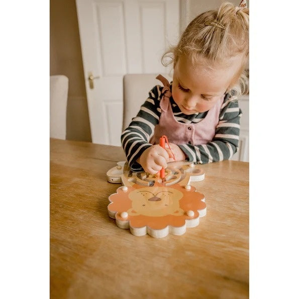 Labirint magnetic din lemn Leu, Orange Tree Toys