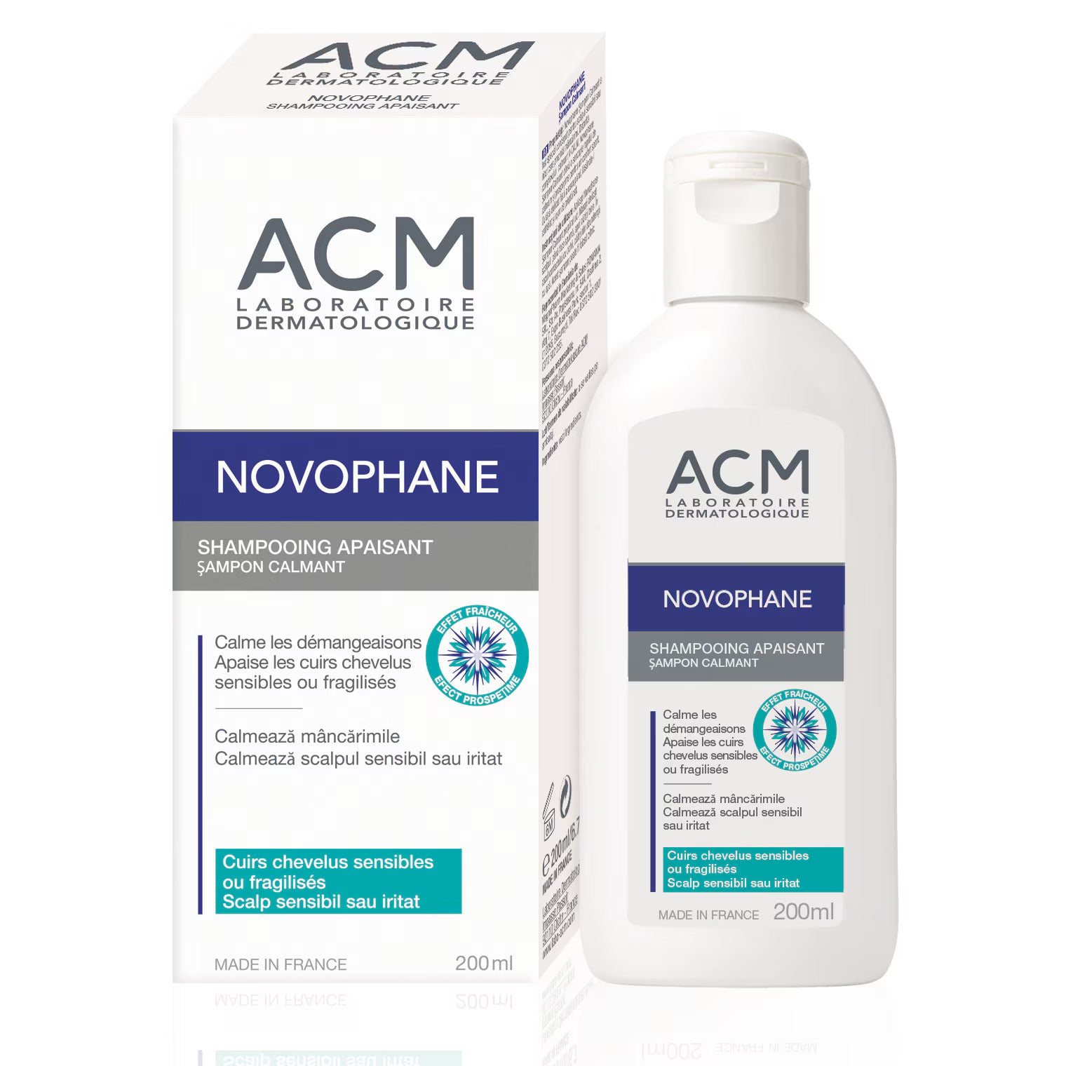 Laboratoire ACM, Novophane, Pantenol, Șampon pentru tratamentul părului, Calming, Pentru scalpuri sensibile, 200 ml