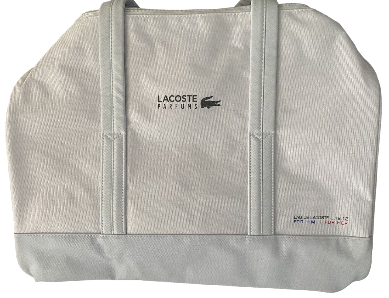 Lacoste, Eau de Lacoste L.12.12, Poliester, Geantă textilă, Geantă de weekend, Alb, Unisex, 16 x 10 x 10 inch - Olmarkt