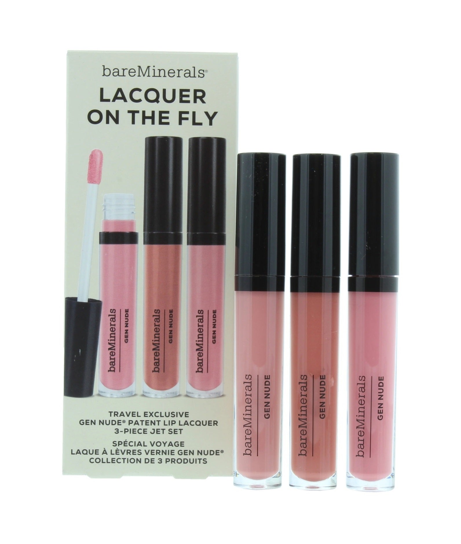 Lacquer On The Fly Set BareMinerals: Gen Nude, Liquid Lipstick, Cant Even, 3.7 ml + Gen Nude, Liquid Lipstick, Dahling, 3.7 ml + Gen Nude, Liquid Lipstick, Major, 3.7 ml - Olmarkt