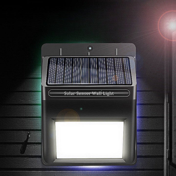 Lampa cu incarcare solara si senzor de miscare pentru exterior, 20 LED cu distanta de inductie, montaj pe perete, fara