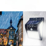 Lampa cu incarcare solara si senzor de miscare pentru exterior, 64 LED cu distanta de inductie, montaj pe perete, fara