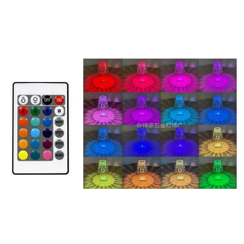 Lampa de birou pe LED RGB 16, Flippy, dimmer tactil, 3 nivele de intensitate, incarcare USB, 3W, Cristal Acrilic, 26x12