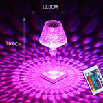 Lampa de birou pe LED RGB 16, Flippy, dimmer tactil, 3 nivele de intensitate, incarcare USB, 3W, Cristal Acrilic, cu