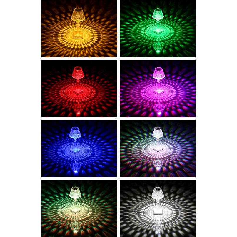 Lampa de birou pe LED RGB 16, Flippy, dimmer tactil, 3 nivele de intensitate, incarcare USB, 3W, Cristal Acrilic, cu