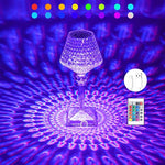 Lampa de birou pe LED RGB 16, Flippy, dimmer tactil, 3 nivele de intensitate, incarcare USB, 3W, Cristal Acrilic, cu