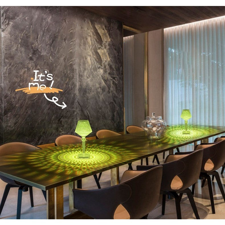 Lampa de birou pe LED RGB 16, Flippy, dimmer tactil, 3 nivele de intensitate, incarcare USB, 3W, Cristal Acrilic, cu