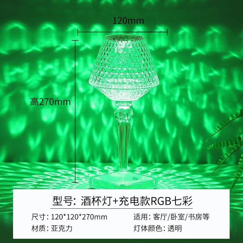 Lampa de birou pe LED RGB 16, Flippy, dimmer tactil, 3 nivele de intensitate, incarcare USB, 3W, Cristal Acrilic, cu