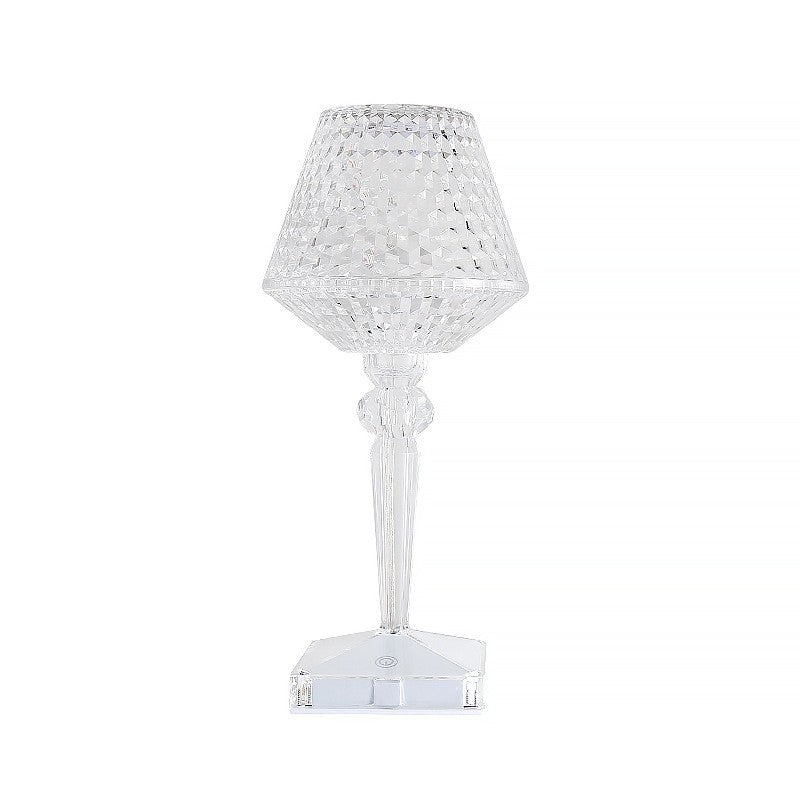 Lampa de birou pe LED RGB 16, Flippy, dimmer tactil, 3 nivele de intensitate, incarcare USB, 3W, Cristal Acrilic, cu