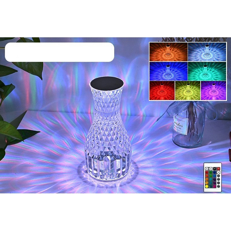Lampa de birou pe LED RGB 16, Flippy, dimmer tactil, 3 nivele de intensitate, incarcare USB, 3W, Cristal Acrilic, 20x12