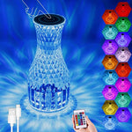 Lampa de birou pe LED RGB 16, Flippy, dimmer tactil, 3 nivele de intensitate, incarcare USB, 3W, Cristal Acrilic, 20x12
