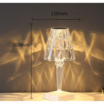 Lampa de birou pe LED RGB 16, Flippy, dimmer tactil, 3 nivele de intensitate, incarcare USB, 3W, Cristal Acrilic, 26x12
