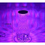 Lampa de birou pe LED RGB 16, Flippy, dimmer tactil, 3 nivele de intensitate, incarcare USB, 3W, Cristal Acrilic, 20x12