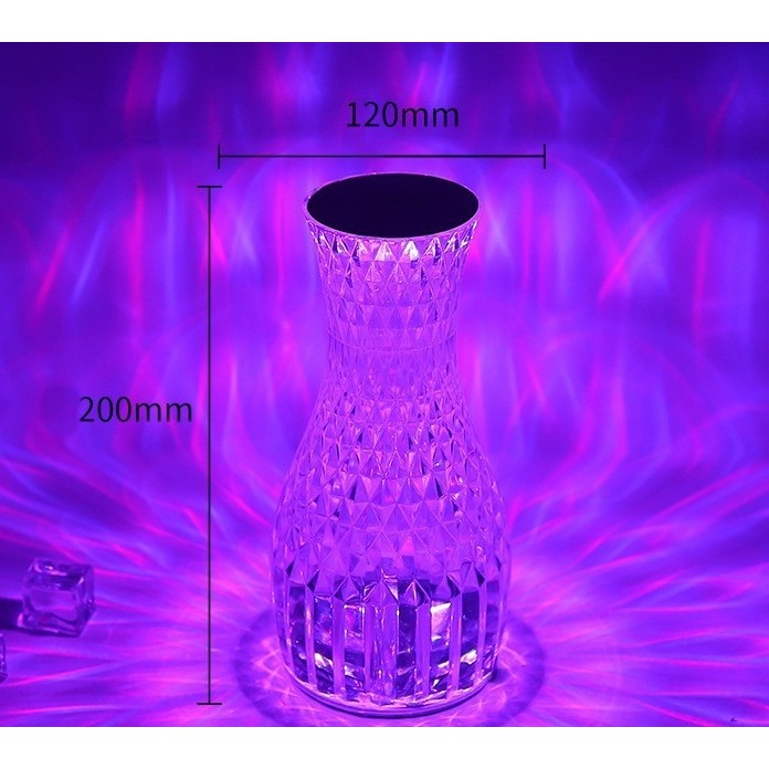 Lampa de birou pe LED RGB 16, Flippy, dimmer tactil, 3 nivele de intensitate, incarcare USB, 3W, Cristal Acrilic, 20x12