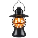 Lampă de camping retro portabilă, Felinar Vintage LED ABS, Acumulator inclus 1200 mAh, reincarcabila, 20 cm inaltime, 3