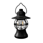 Lampă de camping retro portabilă, Felinar Vintage LED ABS, Acumulator inclus 1200 mAh, reincarcabila, 20 cm inaltime, 3