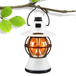 Lampă de camping retro portabilă, Felinar Vintage LED ABS, Acumulator inclus 1200 mAh, reincarcabila, 20 cm inaltime, 3