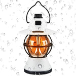 Lampă de camping retro portabilă, Felinar Vintage LED ABS, Acumulator inclus 1200 mAh, reincarcabila, 20 cm inaltime, 3