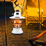 Lampă de camping retro portabilă, Felinar Vintage LED ABS, Acumulator inclus 1200 mAh, reincarcabila, 20 cm inaltime, 3